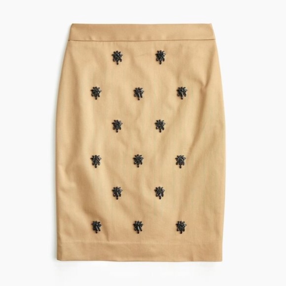 JCREW NO2 EMBELLISHED PENCIL SKIRT
